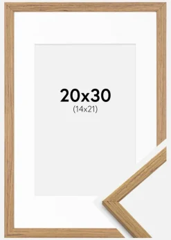 Ramme Edsbyn Teak 20x30 cm - Passepartout Hvid 15x22 cm