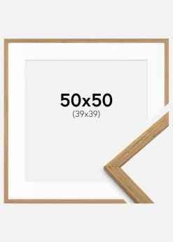 Ramme Edsbyn Teak 50x50 cm - Passepartout Hvid 40x40 cm