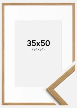 Ramme Edsbyn Teak 35x50 cm - Passepartout Hvid 25x35 cm