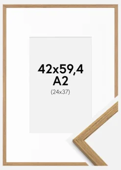 Ramme Edsbyn Teak 42x59,4 cm (A2) - Passepartout Hvid 25x38 cm