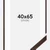 Ramme Edsbyn Valnød 40x65 cm - Passepartout Hvid 30x55 cm