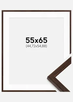 Ramme Edsbyn Valnød 55x65 cm - Passepartout Hvid 18x22 inches