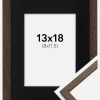 Ramme Edsbyn Valnød 13x18 cm - Passepartout Sort 9x12 cm