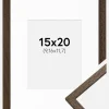 Ramme Edsbyn Valnød 15x20 cm - Passepartout Hvid 4x5 inches