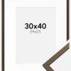 Ramme Edsbyn Valnød 30x40 cm - Passepartout Hvid 20x28 cm