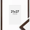 Ramme Edsbyn Valnød 21x27 cm - Passepartout Hvid 11x17 cm