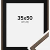 Ramme Edsbyn Valnød 35x50 cm - Passepartout Sort 30x35 cm