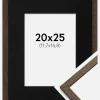 Ramme Edsbyn Valnød 20x25 cm - Passepartout Sort 5x7 inches