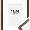 Ramme Edsbyn Valnød 13x18 cm - Passepartout Hvid 3,5x5 inches