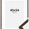 Ramme Edsbyn Valnød 40x54 cm - Passepartout Hvid 29x42 cm