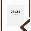 Ramme Edsbyn Valnød 28x34 cm - Passepartout Hvid 18x23 cm
