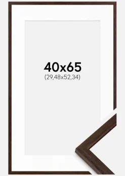 Ramme Edsbyn Valnød 40x65 cm - Passepartout Hvid 12x21 inches