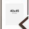 Ramme Edsbyn Valnød 40x45 cm - Passepartout Hvid 28x34 cm
