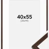 Ramme Edsbyn Valnød 40x55 cm - Passepartout Hvid 29x45 cm