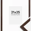 Ramme Edsbyn Valnød 21x25 cm - Passepartout Hvid 4,5x6 inches