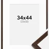 Ramme Edsbyn Valnød 34x44 cm - Passepartout Hvid 24x33 cm