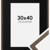 Ramme Edsbyn Valnød 30x40 cm - Passepartout Sort 8x12 inches