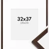 Ramme Edsbyn Valnød 32x37 cm - Passepartout Hvid 21x24 cm