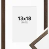 Ramme Edsbyn Valnød 13x18 cm - Passepartout Hvid 9x13 cm