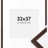 Ramme Edsbyn Valnød 32x37 cm - Passepartout Hvid 9x11 inches
