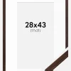 Ramme Edsbyn Valnød 28x43 cm - Passepartout Hvid 18x32 cm