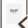 Ramme Edsbyn Valnød 32x37 cm - Passepartout Hvid 21x27 cm