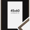 Ramme Edsbyn Valnød 45x60 cm - Passepartout Sort 12x18 inches