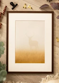 Ramme Edsbyn Valnød 45x65 cm - Passepartout Hvid 35x55 cm