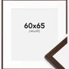 Ramme Edsbyn Valnød 60x65 cm - Passepartout Hvid 45x50 cm