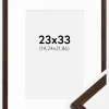 Ramme Edsbyn Valnød 23x33 cm - Passepartout Hvid 6x9 inches
