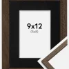 Ramme Edsbyn Valnød 9x12 cm - Passepartout Sort 6x9 cm