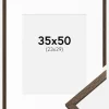 Ramme Edsbyn Valnød 35x50 cm - Passepartout Hvid 24x30 cm