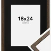Ramme Edsbyn Valnød 18x24 cm - Passepartout Sort 13x18 cm
