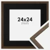 Ramme Edsbyn Valnød 24x24 cm - Passepartout Sort 18x18 cm