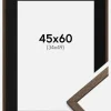 Ramme Edsbyn Valnød 45x60 cm - Passepartout Sort 35x50 cm