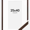 Ramme Edsbyn Valnød 25x40 cm - Passepartout Hvid 15x30 cm