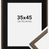 Ramme Edsbyn Valnød 35x45 cm - Passepartout Sort 11x14 inches