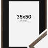 Ramme Edsbyn Valnød 35x50 cm - Passepartout Sort 10x15 inches