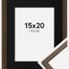 Ramme Edsbyn Valnød 15x20 cm - Passepartout Sort 11x15 cm
