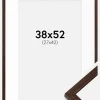 Ramme Edsbyn Valnød 38x52 cm - Passepartout Hvid 28x43 cm