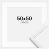 Ramme Edsbyn Warm White 50x50 cm - Passepartout Hvid 40x40 cm