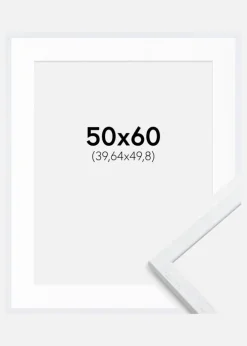 Ramme Edsbyn Warm White 50x60 cm - Passepartout Hvid 16x20 inches