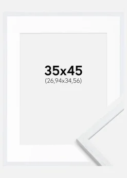 Ramme Edsbyn Warm White 35x45 cm - Passepartout Hvid 11x14 inches