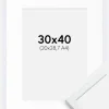 Ramme Edsbyn Warm White 30x40 cm - Passepartout Hvid 21x29,7 cm (A4)
