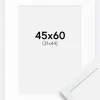 Ramme Edsbyn Warm White 45x60 cm - Passepartout Hvid 32x45 cm