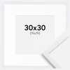 Ramme Edsbyn Warm White 30x30 cm - Passepartout Hvid 20x20 cm