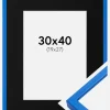 Ramme E-Line Blå 30x40 cm - Passepartout Sort 20x28 cm