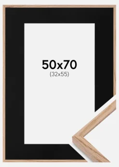 Ramme E-Line Eg 50x70 cm - Passepartout Sort 33x56 cm