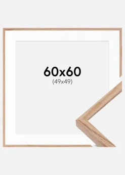 Ramme E-Line Eg 60x60 cm - Passepartout Hvid 50x50 cm