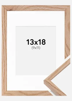 Ramme E-Line Eg 13x18 cm - Passepartout Hvid 10x12 cm